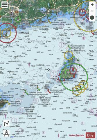 BLOCK ISL SND-PT JUDITH TO MONTAUK PT CONN-RI-NY Marine Chart - Nautical Charts App - Satellite