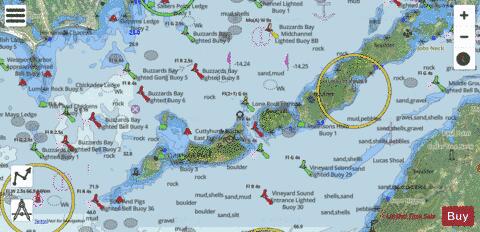 SOUTH COAST OF CAPE COD and BUZZARDS BAY MASS. Marine Chart - Nautical Charts App - Satellite