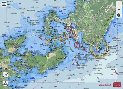 WOODS HOLE  MA Marine Chart - Nautical Charts App - Satellite