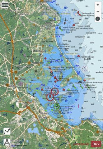 HARBORS OF PLYMOUTH KINGSTON AND DUXBURY  MA Marine Chart - Nautical Charts App - Satellite