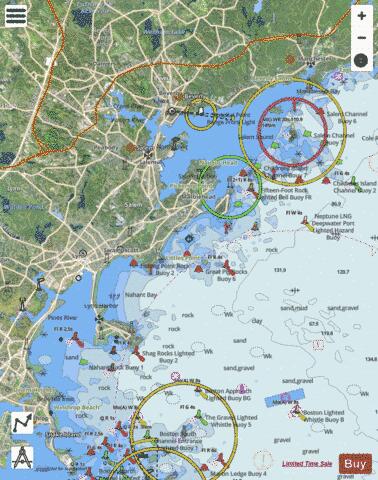 SALEM AND LYNN HARBORS  MA Marine Chart - Nautical Charts App - Satellite