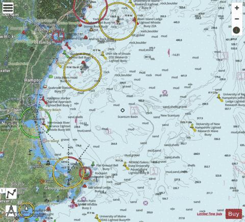 PORTSMOUTH TO CAPE ANN  NH-MA-ME Marine Chart - Nautical Charts App - Satellite