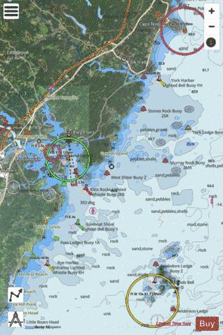 PORTSMOUTH HBR CAPE NEDDICK HBR TO ISLES OF SHOALS Marine Chart - Nautical Charts App - Satellite
