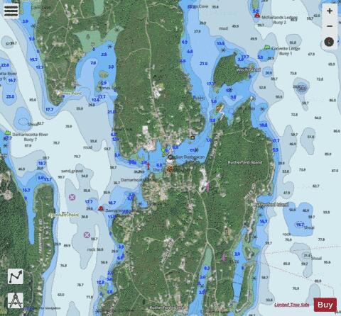 SOUTH BRISTOL HARBOR INSET  ME Marine Chart - Nautical Charts App - Satellite