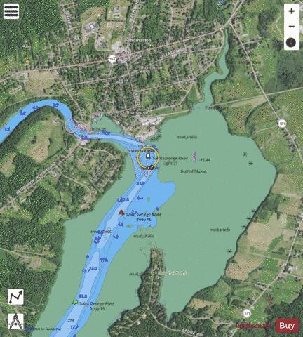 THOMASTON INSET Marine Chart - Nautical Charts App - Satellite