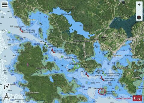 CARVERS HARBOR AND APPROACHES Marine Chart - Nautical Charts App - Satellite