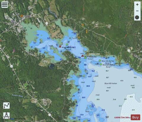BLUE HILL HARBOR INSET Marine Chart - Nautical Charts App - Satellite