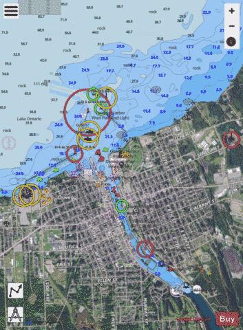 LAKE ONTARIO - OSWEGO RIVER Marine Chart - Nautical Charts App - Satellite