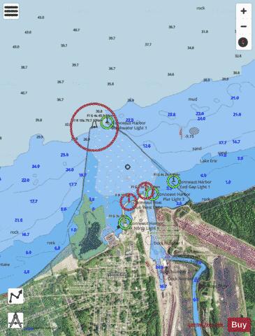 CONNEAUT HARBOR OHIO Marine Chart - Nautical Charts App - Satellite