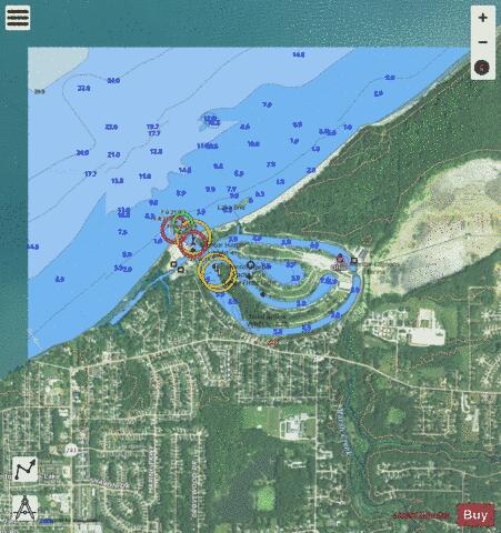 MENTOR HARBOR OHIO INSET Marine Chart - Nautical Charts App - Satellite