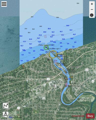 ROCKY RIVER OHIO Marine Chart - Nautical Charts App - Satellite