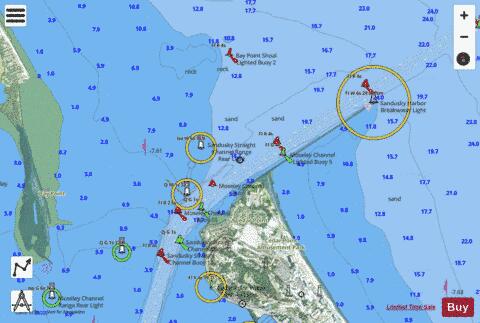 SOUTH SHORE OF LAKE ERIE SANDUSKY BAY 8 Marine Chart - Nautical Charts App - Satellite