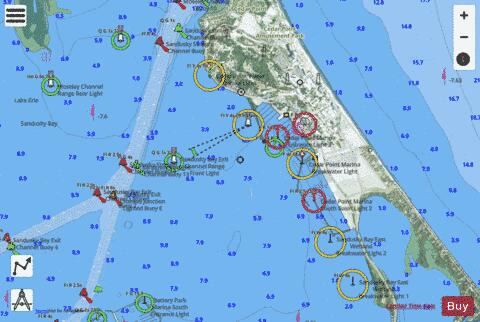 SOUTH SHORE OF LAKE ERIE SANDUSKY BAY 9 Marine Chart - Nautical Charts App - Satellite