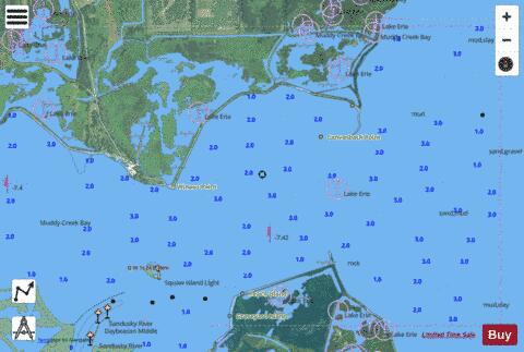 SOUTH SHORE OF LAKE ERIE 25 Marine Chart - Nautical Charts App - Satellite