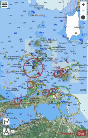 ISLANDS IN LAKE ERIE INCLUDING SANDUSKY BAY OHIO Marine Chart - Nautical Charts App - Satellite