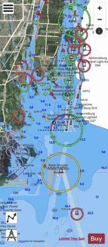 DETROIT RIVER MICHIGAN EXTENSION Marine Chart - Nautical Charts App - Satellite