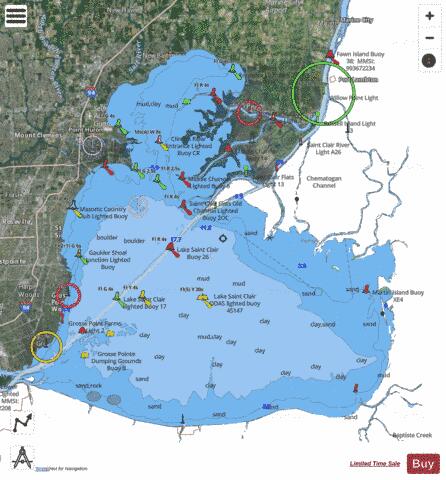 LAKE SAINT CLAIR Marine Chart - Nautical Charts App - Satellite