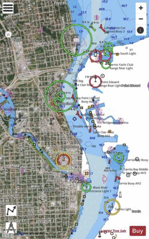 HEAD OF ST CLAIR RIVER MICHIGAN INSET Marine Chart - Nautical Charts App - Satellite
