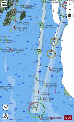 DETROIT RIVER Marine Chart - Nautical Charts App - Satellite