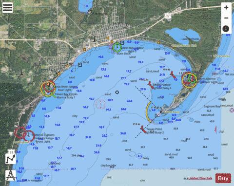 TAWAS HARBOR MICHIGAN INSET Marine Chart - Nautical Charts App - Satellite