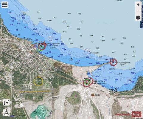 ROGERS CITY AND CALCITE HARBOR MICHIGAN Marine Chart - Nautical Charts App - Satellite