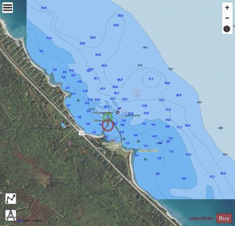 HAMMOND BAY HARBOR MICHIGAN Marine Chart - Nautical Charts App - Satellite