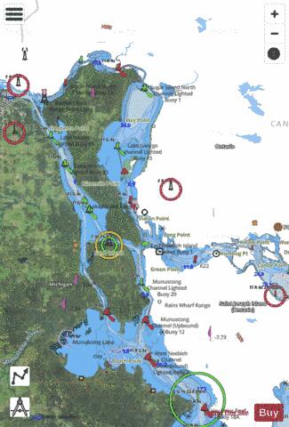 ST MARYS RIVER MUNUSCONG LAKE TO SAULT STE MARIE  Marine Chart - Nautical Charts App - Satellite