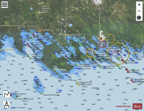 LES CHENEAUX ISLANDS MICHIGAN Marine Chart - Nautical Charts App - Satellite