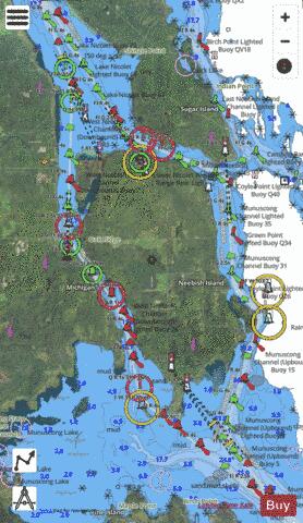 ST MARYS RIVER - VICINITY OF NEEBISH ISLAND Marine Chart - Nautical Charts App - Satellite
