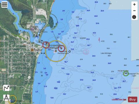 KEWAUNEE WISCONSIN Marine Chart - Nautical Charts App - Satellite