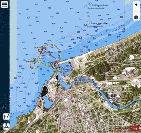 MICHIGAN CITY INDIANA Marine Chart - Nautical Charts App - Satellite