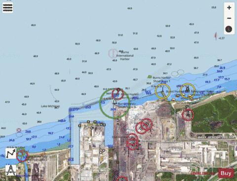 BURNS INTERNATIONAL HBR INDIANA Marine Chart - Nautical Charts App - Satellite
