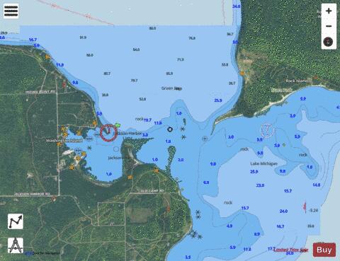 JACKSON HARBOR WISCONSIN Marine Chart - Nautical Charts App - Satellite