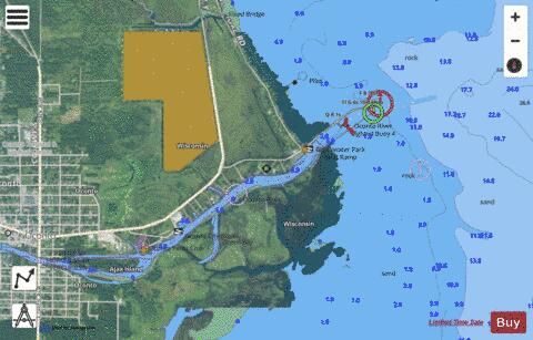 OCONTO HARBOR WISCONSIN Marine Chart - Nautical Charts App - Satellite
