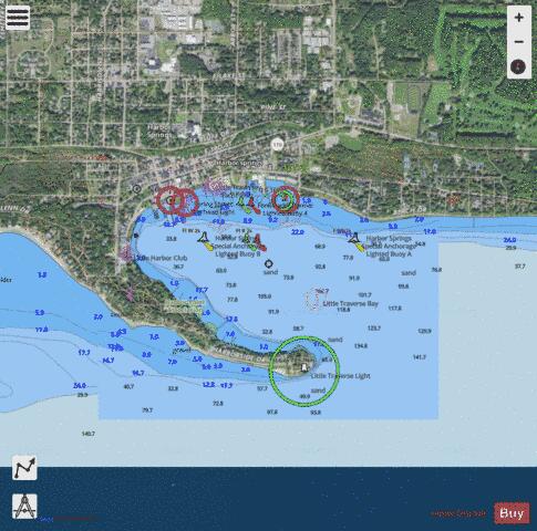 HARBOR SPRINGS MICHIGAN Marine Chart - Nautical Charts App - Satellite