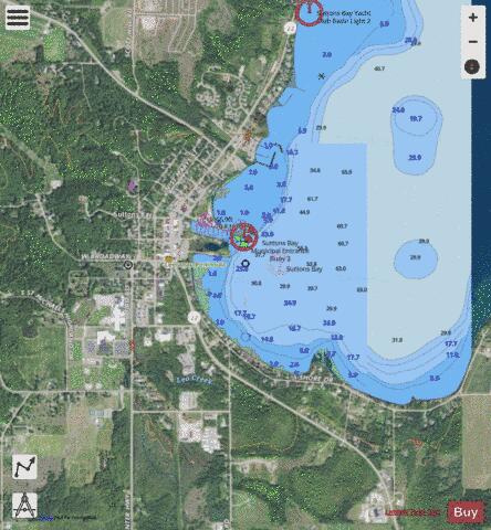 SUTTONS BAY MICHIGAN Marine Chart - Nautical Charts App - Satellite
