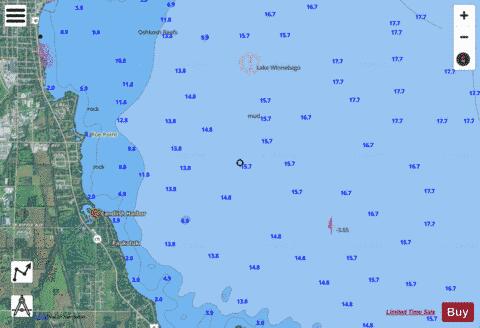 LAKE WINNEBAGO and FOX RIV PG 11 Marine Chart - Nautical Charts App - Satellite