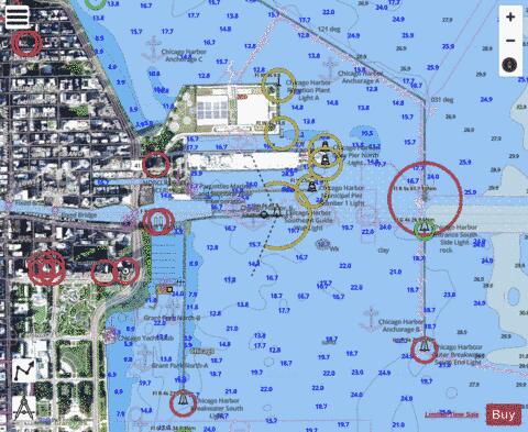 CHICAGO and VICINITY S BRANCH CHICAGO RIVER Marine Chart - Nautical Charts App - Satellite