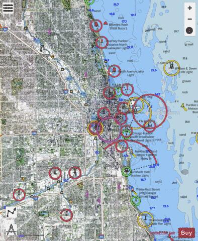 CHICAGO HARBOR Marine Chart - Nautical Charts App - Satellite
