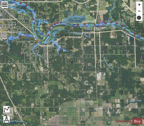 GRAND RIVER MICH FROM DERMO BAYOU TO BASS RIVER Marine Chart - Nautical Charts App - Satellite