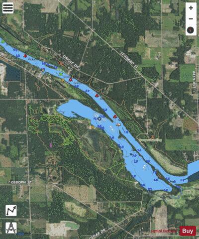EXTENSION OF GRAND RIVER MICH FROM DERMO BAYOU TO BASS RIVER Marine Chart - Nautical Charts App - Satellite