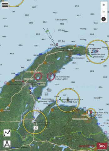 LK SUPERIOR BIG BAY POINT TO REDRIDGE MICH Marine Chart - Nautical Charts App - Satellite