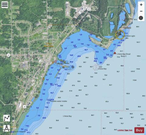 LAKE SUPERIOR KEWEENAW BAY BARAGA MICHIGAN Marine Chart - Nautical Charts App - Satellite