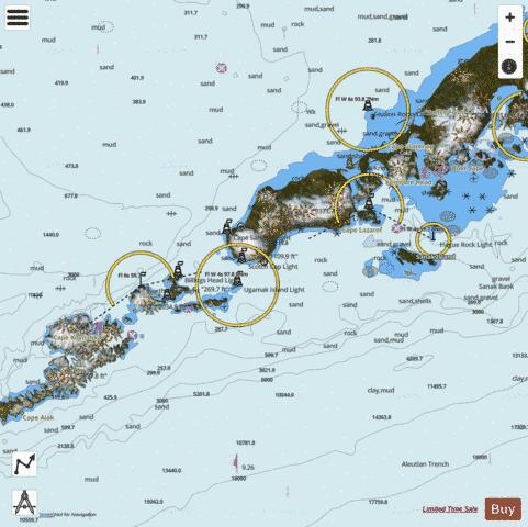 UNIMAK AND AKUTAN PASSES Marine Chart - Nautical Charts App - Satellite