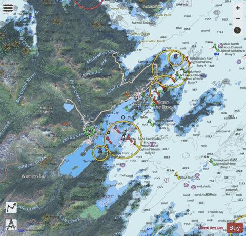 KODIAK AND ST PAUL HARBORS Marine Chart - Nautical Charts App - Satellite