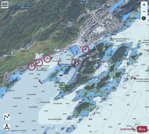KODIAK HARBOR Marine Chart - Nautical Charts App - Satellite
