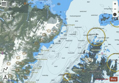 CAPE DOUGLAS TO CAPE NUKSHAK Marine Chart - Nautical Charts App - Satellite