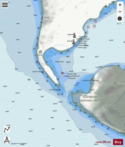 LITUYA BAY ENTRANCE Marine Chart - Nautical Charts App - Satellite