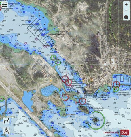 SITKA HARBOR Marine Chart - Nautical Charts App - Satellite
