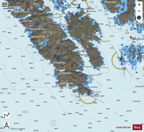 SOUTHERN DALL ISLAND AND VICINITY Marine Chart - Nautical Charts App - Satellite